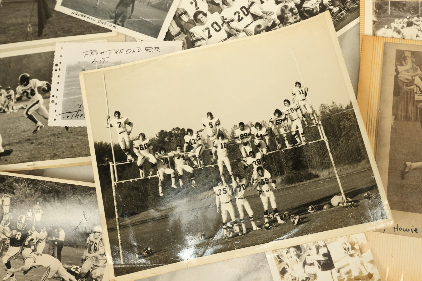 Lot 145 - Grouping Of 10+ Vintage Snap Shot Photos Of High School Football Teams And Games, Circa 1970s