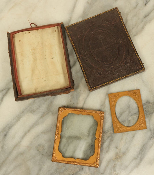 Lot 147 - Grouping Of Three Loose Scrap Hard Image Daguerreotype, Ambrotype, Tintype Case Parts