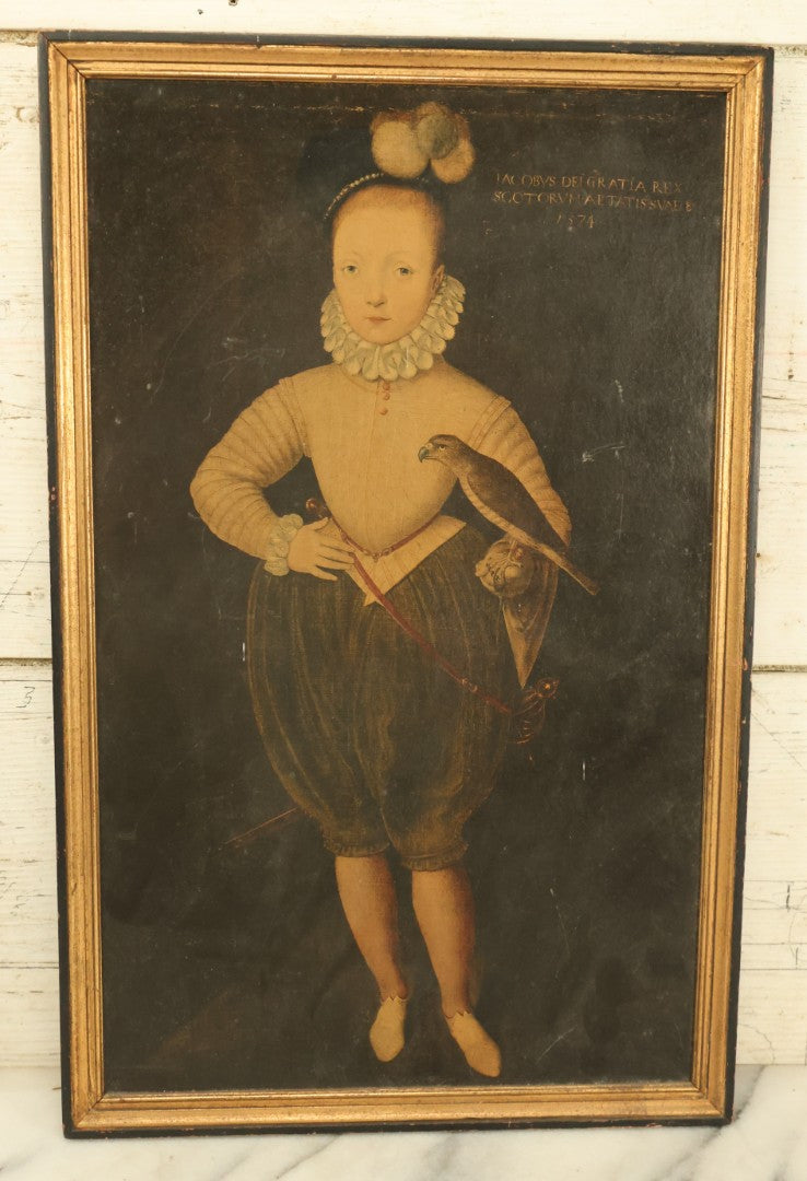 Lot 148 - Vintage Print On Board Of King James VI Of Scotland, Later King James I Of England, Age 8