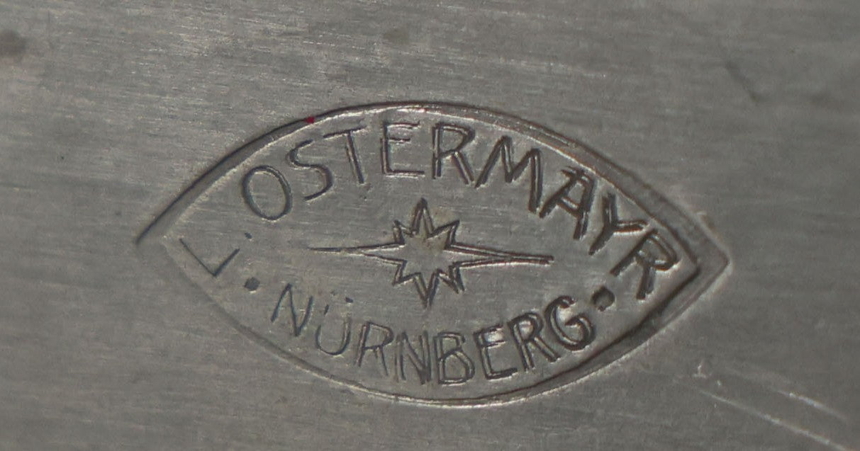 Lot 004 - Antique Art Nouveau German Pewter Platter With Stag Motif, By L. Ostermayr, Nuremberg, Germany