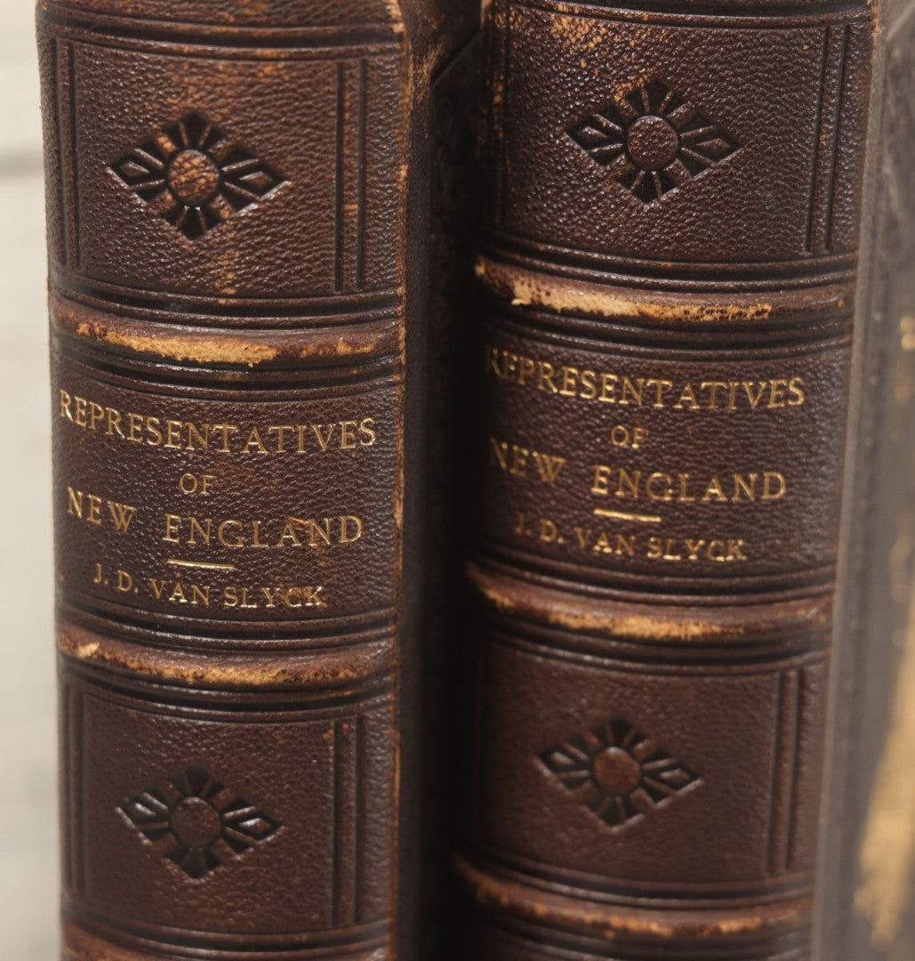 Lot 006 - "Representatives Of New England Manufacturers" Volumes I & Ii, Antique Books By J.D. Van Slyck, Boston, 1879, Including Biographical Sketches, Portraits, And Factory Illustrations