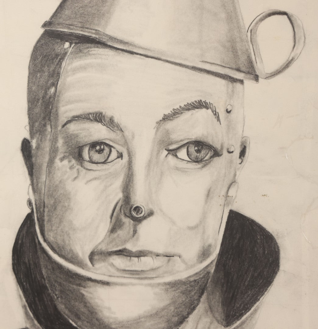 Lot 019 - Vintage Framed Pencil Drawing Of The Tin Man, As Portrayed By Jack Haley In "The Wizard Of Oz," Artist Signed And Dated 1993, Approximately 18" x 24"