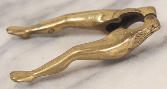 Lot 039 - Vintage Naughty Nutcracker, Brass In The Form Of A Lady's Legs, Marked C.B.S.