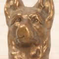 Lot 042 - Vintage Solid Brass German Shepherd Dog Head Small Paperweight, Bottom Marked G.N.B.