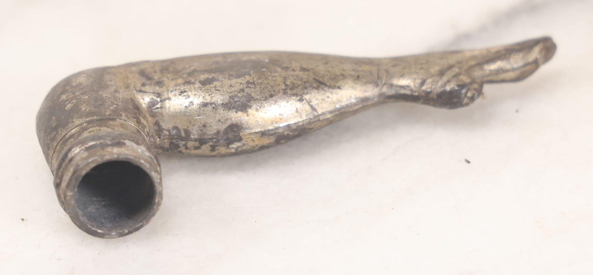 Lot 049 - Antique Parasol Handle Fragment, Woman's Leg Bent At Knee, Handle Only, As Found