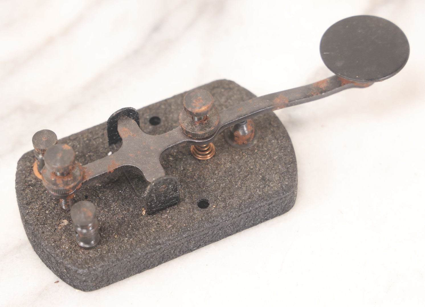 Lot 058 - Vintage Metal Telegraph Morse Code Key, As Found