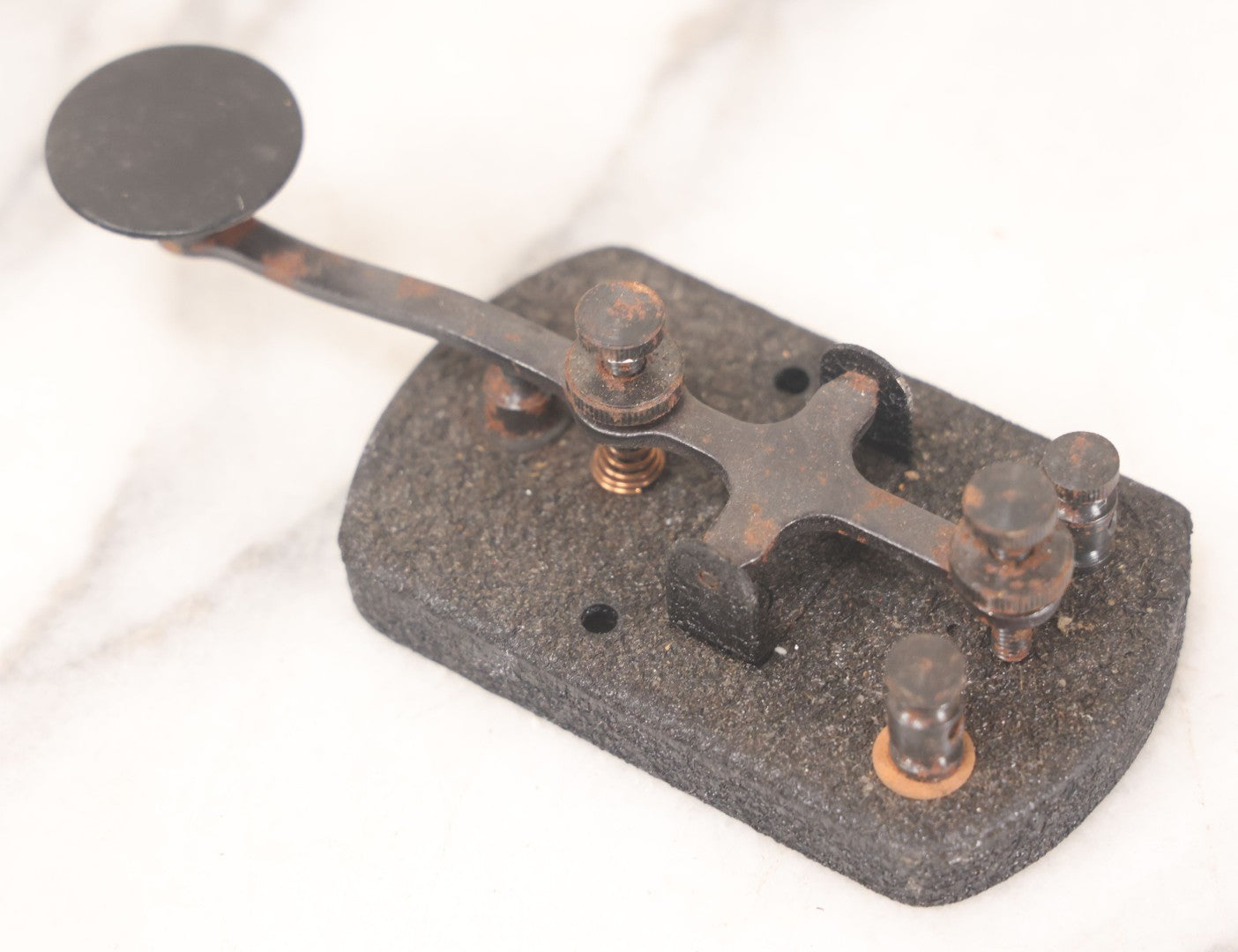 Lot 058 - Vintage Metal Telegraph Morse Code Key, As Found