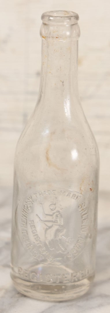 Lot 059 - Antique J. Edward Hennessy Glass Bottle, Salem, Massachusetts, With Flying Witch Logo