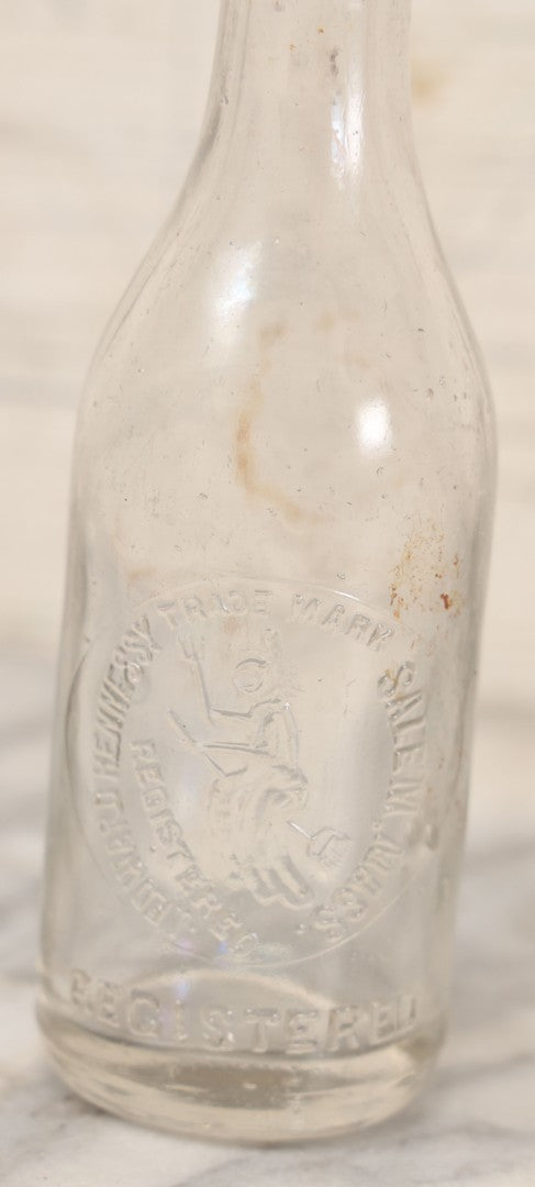 Lot 059 - Antique J. Edward Hennessy Glass Bottle, Salem, Massachusetts, With Flying Witch Logo