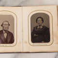 Lot 064 - Antique Family Photo Album Containing 16 Tintypes And 7 Carte De Visite C.D.V. Photographs, Mostly Portraits Of The Pratt And Hobbs Families, Many Identified, Mostly Full