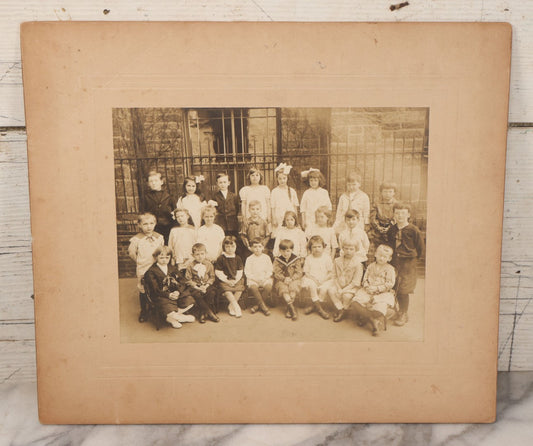 Lot 066 - Antique Boarded Photograph Of A Group Of School Children, Many Dressed In Sailors Costumes, No Identification