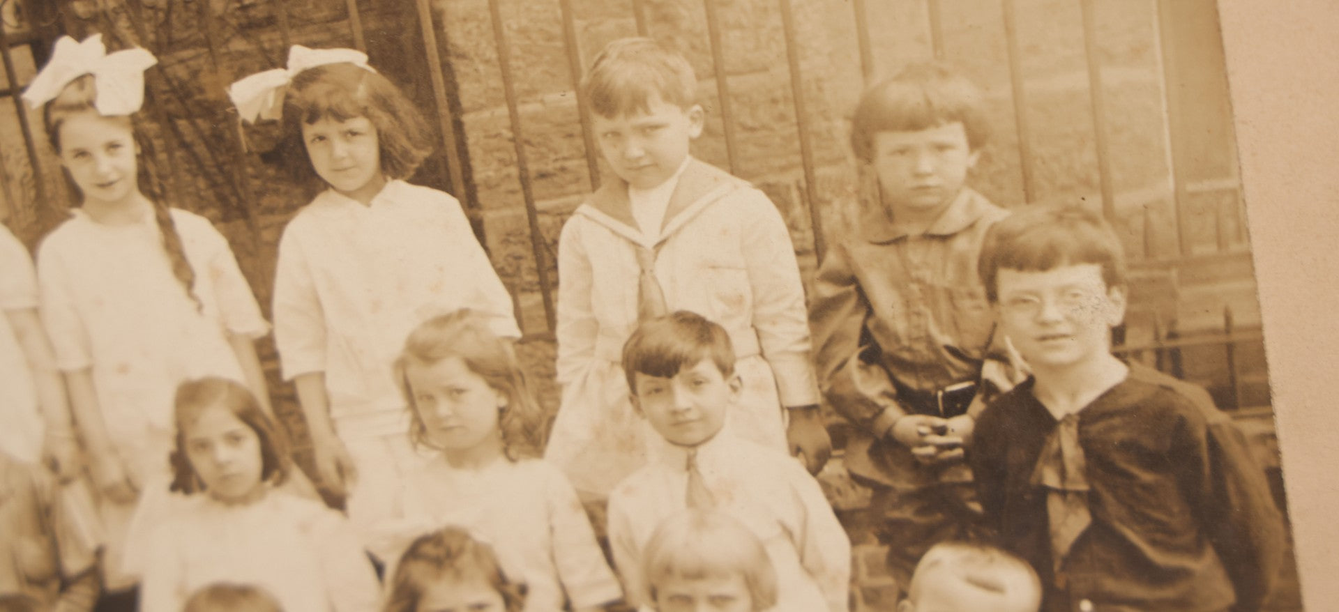 Lot 066 - Antique Boarded Photograph Of A Group Of School Children, Many Dressed In Sailors Costumes, No Identification