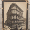 Lot 075 - Antique Boarded Photograph Of The Flood Building, San Francisco, California, Circa 1900, With Trolley Car In Photo, United States Depository, Note Wear, Handwriting On Verso