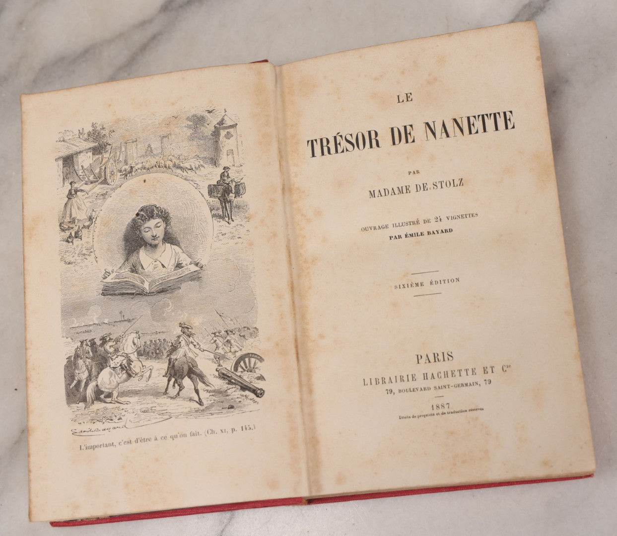 Lot 081 - Grouping Of Four Antique French Books Circa 1870-1900, From The "Bibliothèque Rose Illustrée" Collection, Published By Hachette Et Cie, Including "Violence Et Bonté" (Violence And Kindness) By Mme. De Stolz And Others, Illustrated