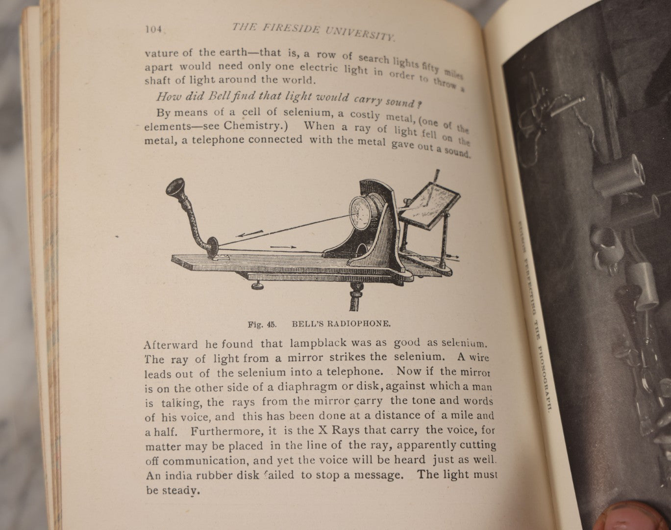 Lot 082 - "The Fireside University" Antique Book By John Mcgovern Covering Science, Photography, Electricity, And More, Profusely Illustrated, Copyright 1908 By M.B. Downer & Co., Published By The Union Publishing House, Chicago