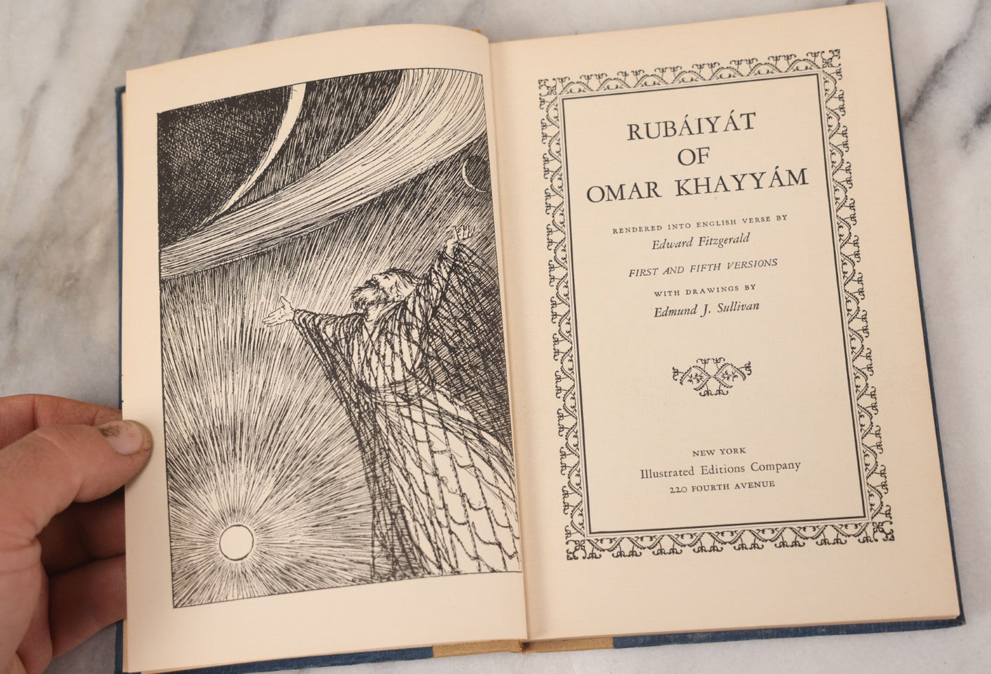 Lot 084 - "Rubáiyát Of Omar Khayyám" Vintage Book, Quatrains (Four-Line Poems) By Persian Poet And Mathematician Omar Khayyám, Translated By Edward Fitzgerald, First & Fifth Versions, With Bizarre And Esoteric Illustrations By Edmund J. Sullivan