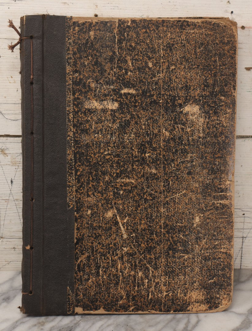 Lot 087 - Antique Scrapbook With Many Clippings Of Illustrations Of Towns And Cities In Massachusetts And New England, Including Graves, Cemeteries, Book By Worlds Fair Scrapbook Co., St. Louis, Missouri