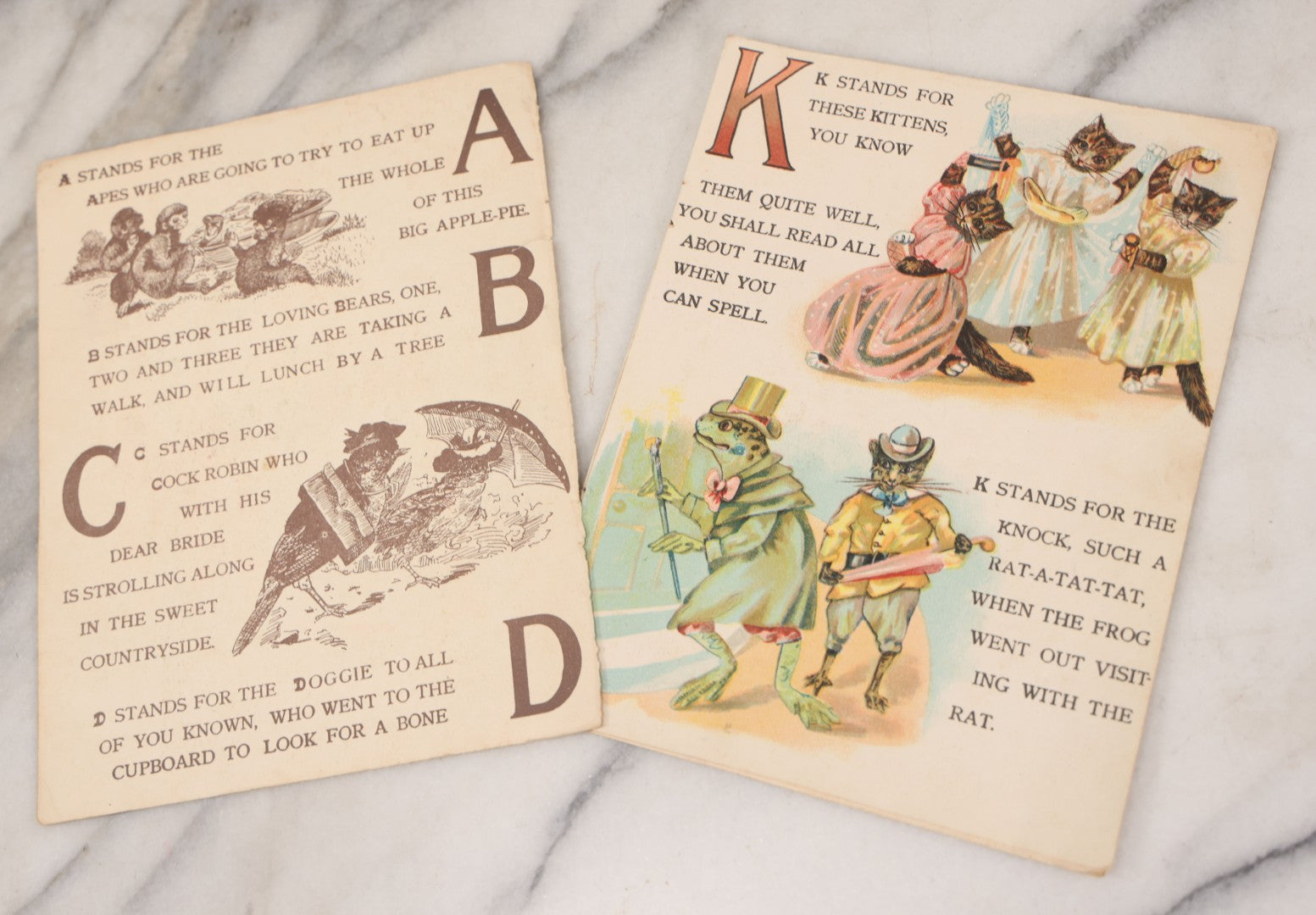 Lot 089 - "Nursery Friends ABC" From Father Tuck's "Play And Pleasure" Series" Antique Children's Book Featuring Anthropomorphic Animals, Note Incomplete, Cover Detached, Published By Raphael Tuck & Sons Co. Ltd., No 1637