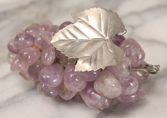 Lot 096 - Vintage Amethyst Polished Stone Grapes Faux Fruit Decor Item