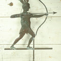 Lot 001 - Vintage 20th Century Copper Native American Indian Shooting Arrow Weathervane With Stand, 20" x 26-7/8"