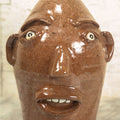 Lot 005 - Vintage Southern Pottery Grotesque Face Jug, Artist Signed James Roddy, Greer, South Carolina, October 28, 1999, Note Complete Handle Loss