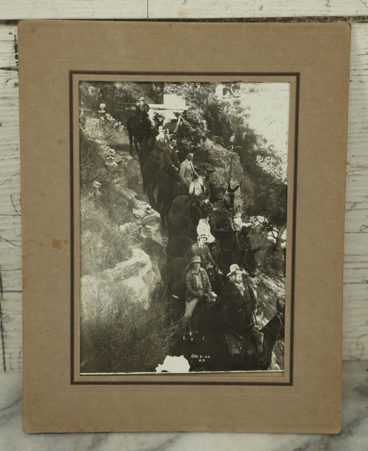 Lot 120 - Antique Foldered Souvenir Photograph Of Tourists On Horseback Descending In Or Near The Grand Canyon, Kolb Brothers, Photographers, Grasnd Canyon, Arizona