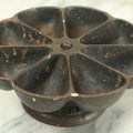 Lot 009 - Antique Cast Iron Industrial Star Nail Cup Rotating Hardware Storage Lazy Susan, 9-3/8" Diamater