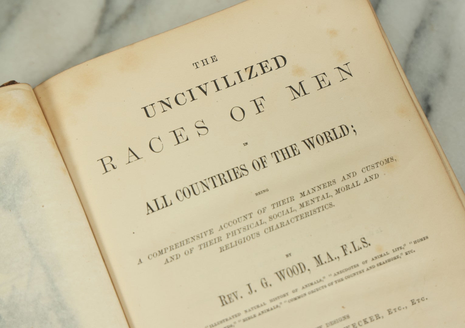 Lot 013 - "The Uncivilized Races Of Men" Two Volume Antique Book Set By Reverend J.G. Wood, J.B. Burr And Company, Publishers, 1870, Hartford, Profusely Illustrated