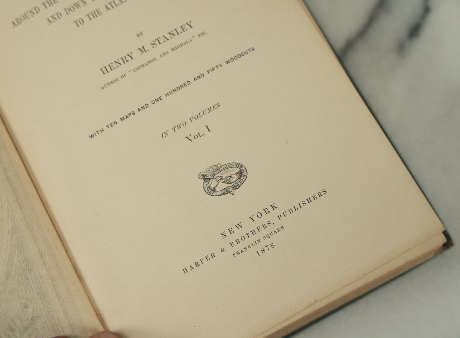 Lot 014 - "Through The Dark Continent, Or The Sources Of The Nile, Around The Great Lakes Of Equatorial Africa, And Down The Livingstone River" Two Volume Antique Book Set By Henry M. Stanley, Harper And Brothers, Publishers, 1878, New York, Illustrated