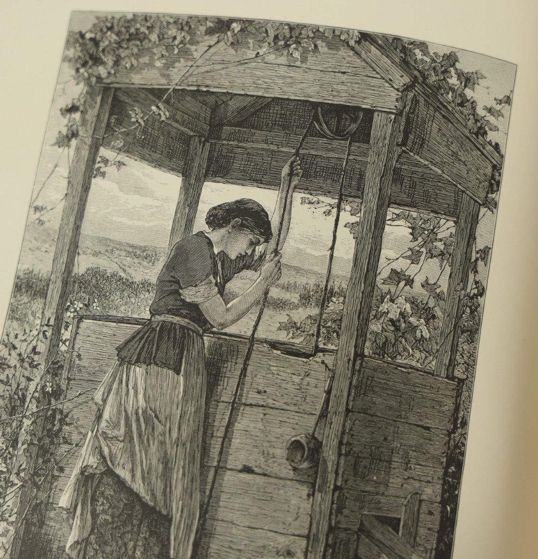 Lot 015 - "The Poetical Works Of Henry Wadsworth Longfellow" Antique Two Volume Book Set, Profusely Illustrated, Houghton, Osgood, And Company, Publishers, Boston, The Riverside Press, Cambridge, 1879, Note One Cover Detached