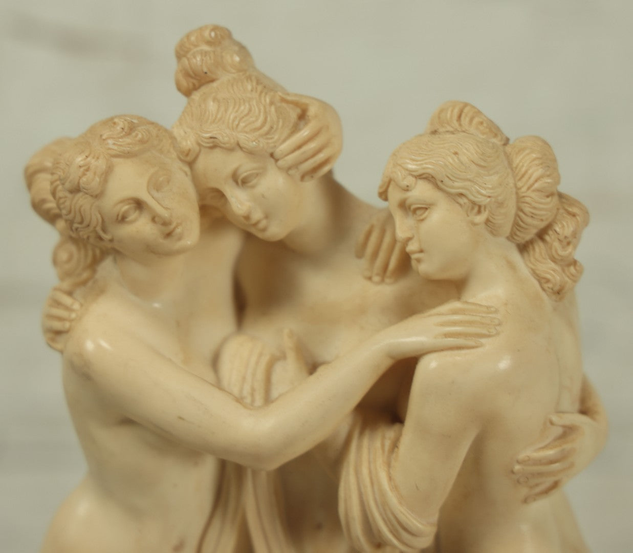 Lot 018 - Vintage Gino Ruggeri “The Three Graces” Resin Sculpture, After Antonio Canova, 9-1/2" Tall