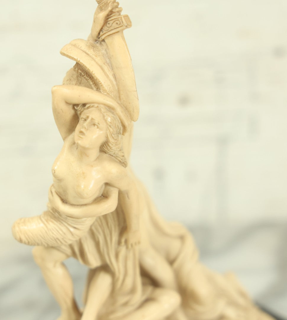 Lot 019 - Vintage Gino Ruggeri “The Rape Of Polyxena” Resin Sculpture, After Pio Fedi, 9-1/2" Tall