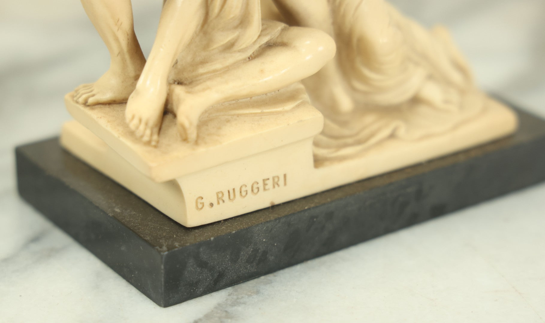 Lot 019 - Vintage Gino Ruggeri “The Rape Of Polyxena” Resin Sculpture, After Pio Fedi, 9-1/2" Tall