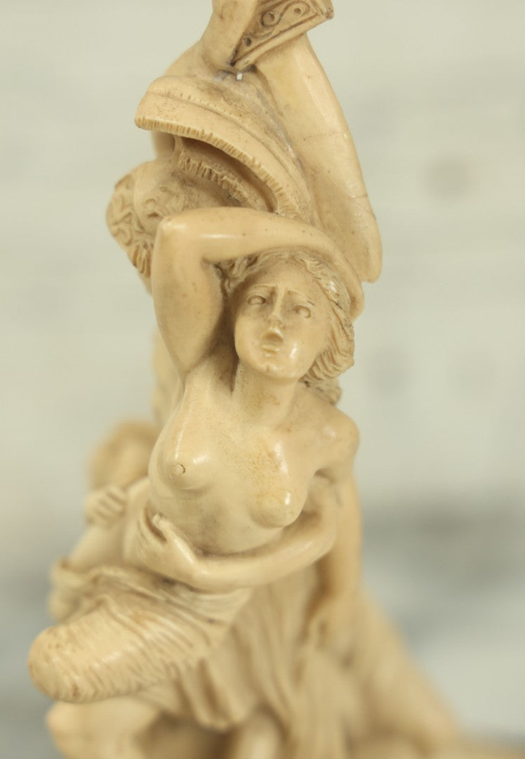 Lot 019 - Vintage Gino Ruggeri “The Rape Of Polyxena” Resin Sculpture, After Pio Fedi, 9-1/2" Tall