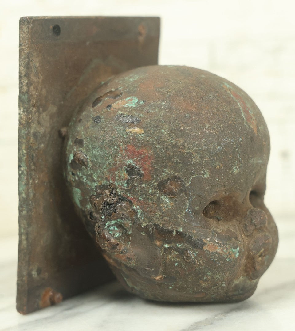 Lot 020 - Vintage Cast Metal Doll Head Mold, Circa 20th Century, As Found