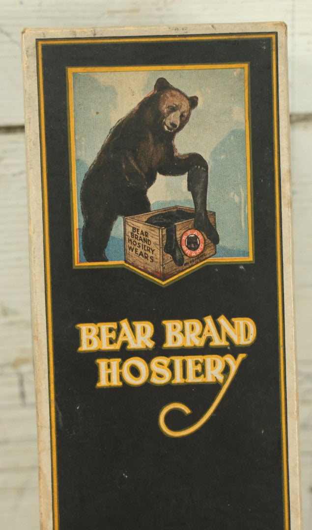 Lot 034 - Grouping Of Hosiery And Advertising Boxes Including Bear Brand Boxes With Contents, Other Brands, Stocks And Stockings, As Found, Including Collar Box, One Lot One Money