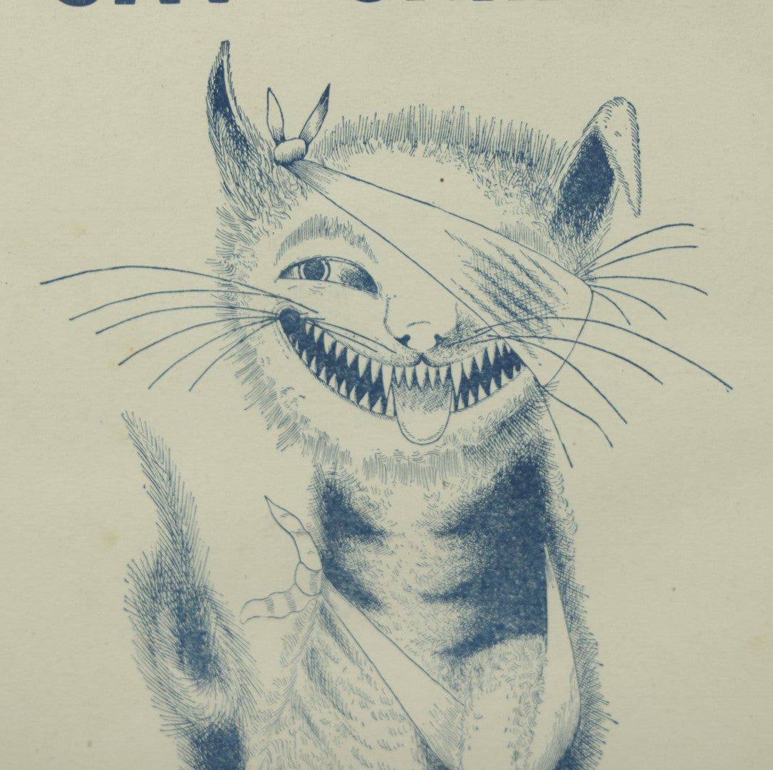 Lot 038 - Antique "The Cat Came Back" Sheet Music In Frame, Music And Words By Harry S. Miller, With Grinning Injured Cat Illustration, 11-1/2" x 15-3/4"