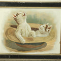 Lot 040 - Antique Chromolithograph Entitled "A Love Song" Featuring Two White Cats In A Hat, Copyright 1894 By J. Ottmann Lithograph Company, New York, 17-1/2" x 13-3/8"