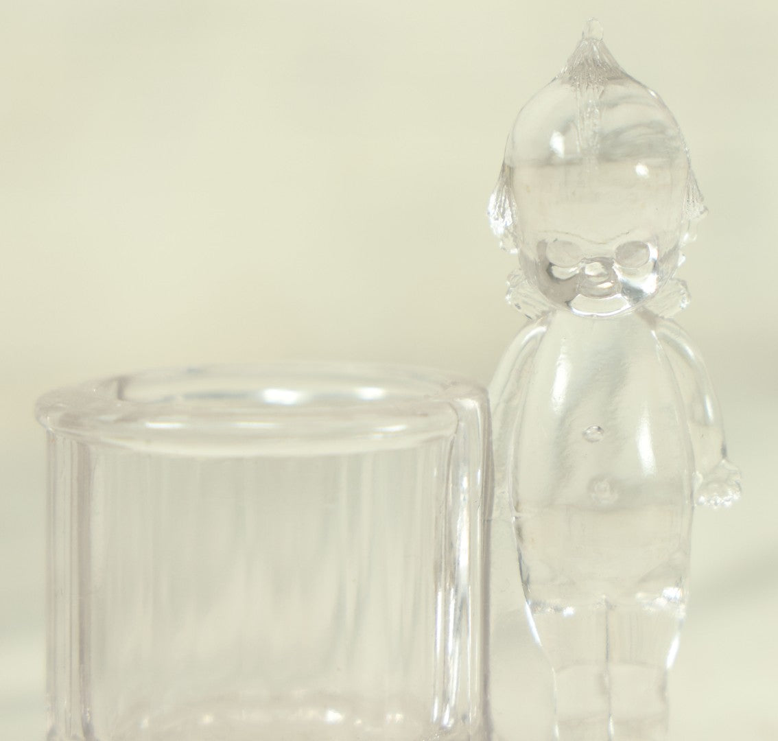 Lot 046 - Vintage Glass Kewpie 4 Oz Candy Container Toothpick Holder By Geo. Borgfeldt & Co.