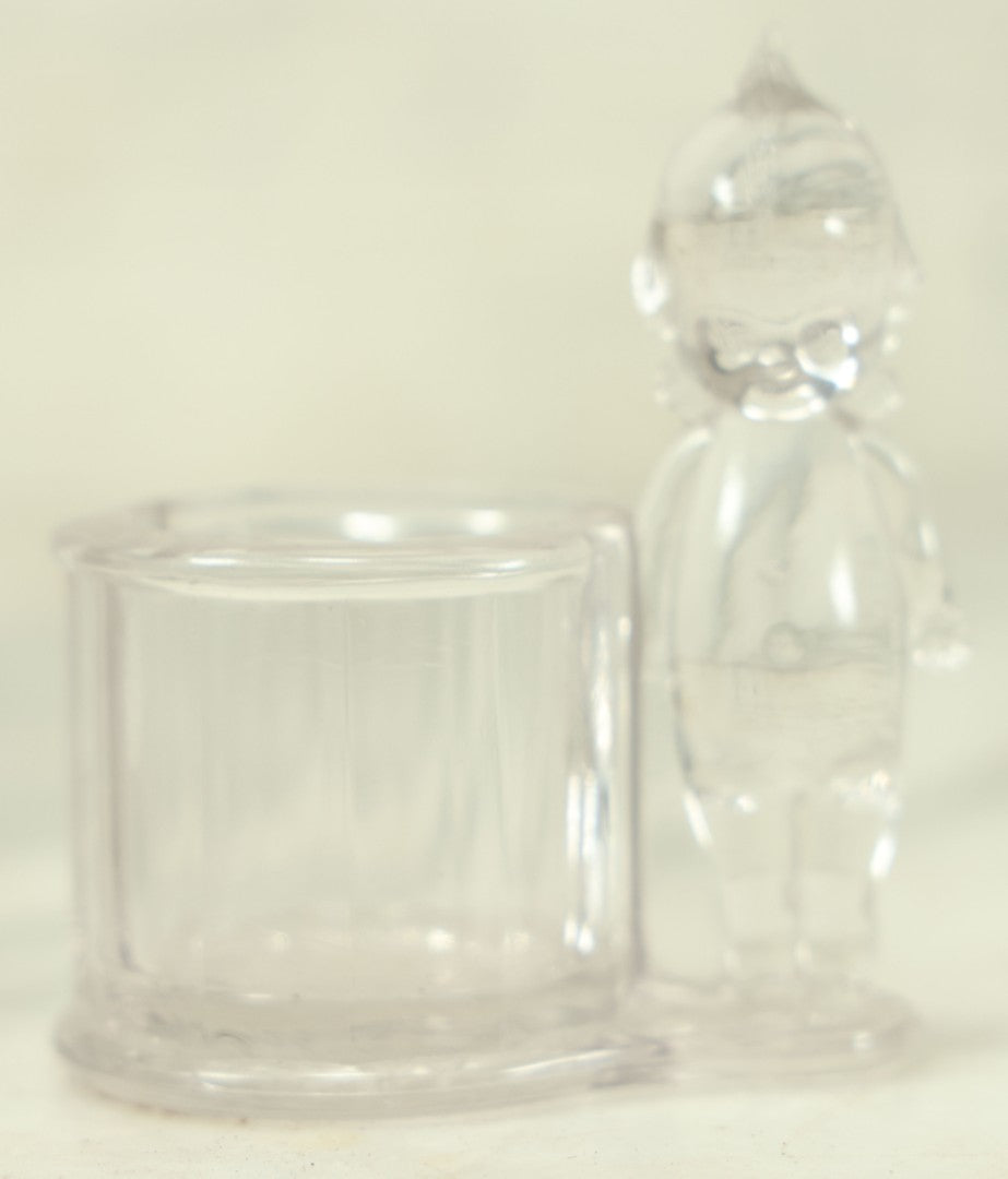 Lot 046 - Vintage Glass Kewpie 4 Oz Candy Container Toothpick Holder By Geo. Borgfeldt & Co.