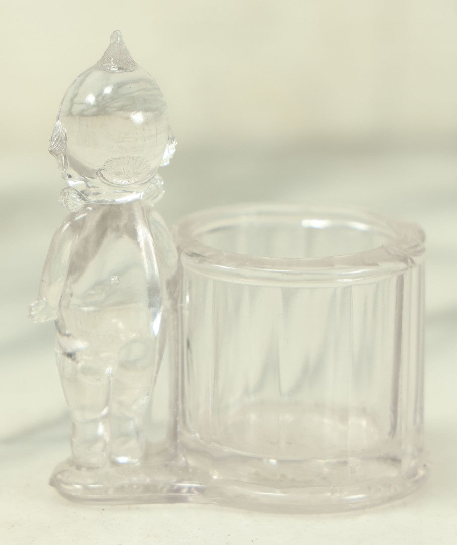 Lot 046 - Vintage Glass Kewpie 4 Oz Candy Container Toothpick Holder By Geo. Borgfeldt & Co.