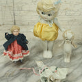 Lot 047 - Grouping Of Four Vintage And Antique Bisque Flapper Kewpie-Like And Other Dolls, Some Made In Japan