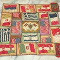 Lot 062 - Antique Tobacco Felt Sewn Quilt With Flags From Many Countries Including The United States, Austria Hungary, Poland, Italy, France, Russie, Etc, As Found
