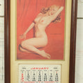 Lot 064 - Vintage Marilyn Monroe Nude 1955 Calendar, Complete, In Frame, 11-1/4" x 18-1/2"