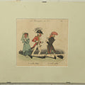 Lot 067 - "Les Métamorphoses Du Jour" Antique Hand Colored Satirical Anthropomorphic Animal Print, Plate No. 8, Chickens Fighting Over Insult, By French Artist J. Grandville (Jean Ignace Isidore Gérard), In Board And Clip Frame, 14" x 11", No Glass