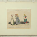 Lot 068 - "Les Métamorphoses Du Jour" Antique Hand Colored Satirical Anthropomorphic Animal Print, Plate No. 18, Tiger, Dog, And Lamb, By French Artist J. Grandville (Jean Ignace Isidore Gérard), In Board And Clip Frame, 14" x 11", No Glass In Frame