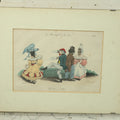 Lot 070 - "Les Métamorphoses Du Jour" Antique Hand Colored Satirical Anthropomorphic Animal Print, Plate No. 63, Fishman, And Others, By French Artist J. Grandville (Jean Ignace Isidore Gérard), In Board And Clip Frame, 14" x 11"