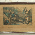 Lot 071 - Antique Hand Colored French Lithograph Depicting The Death Of Gessler At The Hand Of William Tell, Swiss Legend, Lithographed By Fr. Wentzel Of Wissembourg, 15-1/2" x 11-3/4"