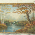 Lot 072 - Vintage Landscape Painting On Board Entitled "New England Brook" Artist Signed W. C. Addison, New England And Floridian Artist, Note Losses To Applied Gesso Border, 15-3/4" x 11-7/8"