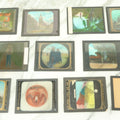 Lot 074 - Grouping Of Eleven Antique Hand Colored And Other Magic Lantern Slides Depicting Religious Scenes, Botany, Maps, Landmarks, And Other Subjects